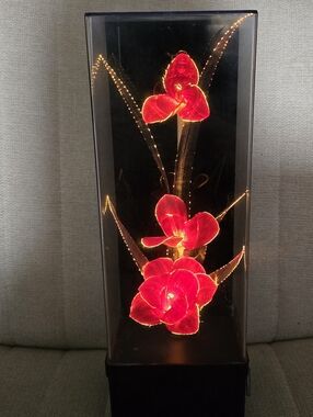 Vtg Fiber Optic Flower Lamp Plays Music Colorful Color Changing